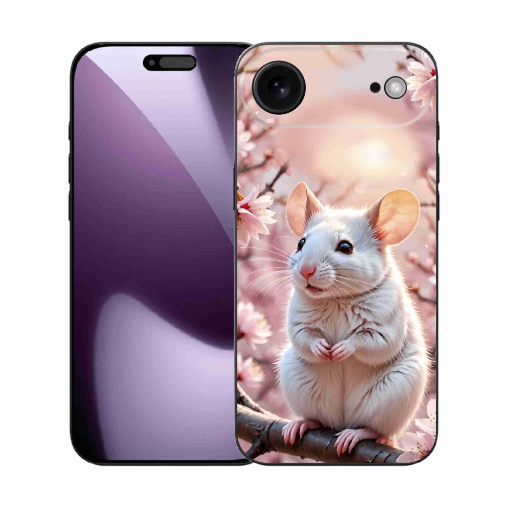 Gélový kryt mmCase na iPhone 17 Air - biela myš na vetve