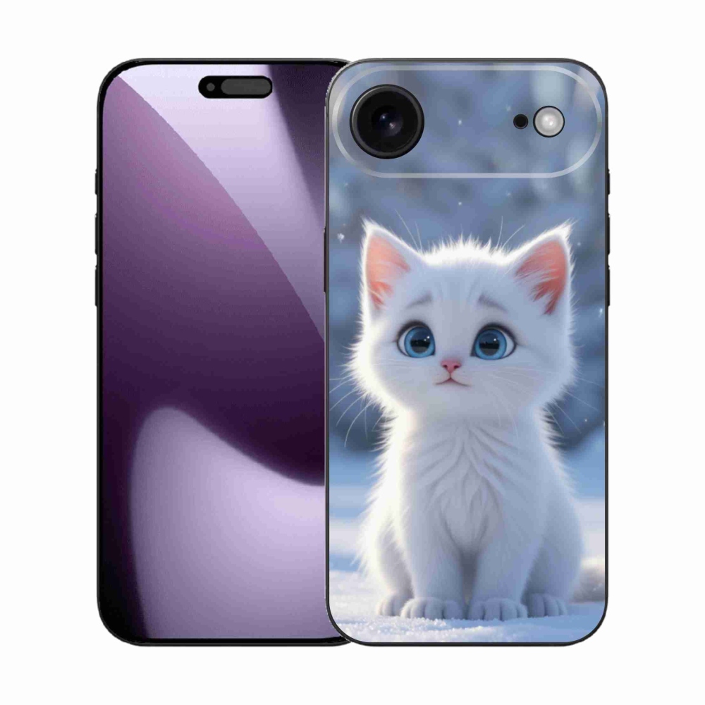 Gélový kryt mmCase na iPhone 17 Air - biele mačiatko 3