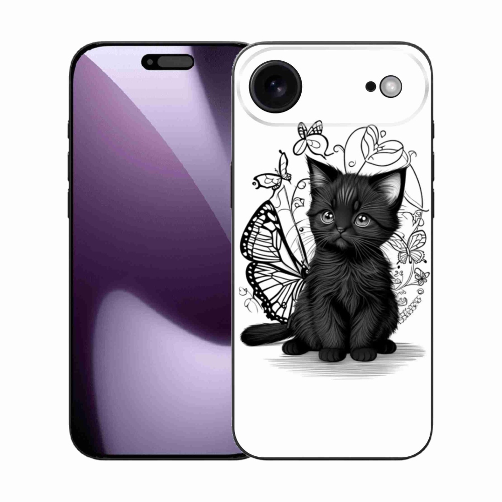 Gélový kryt mmCase na iPhone 17 Air - čierne mačiatko