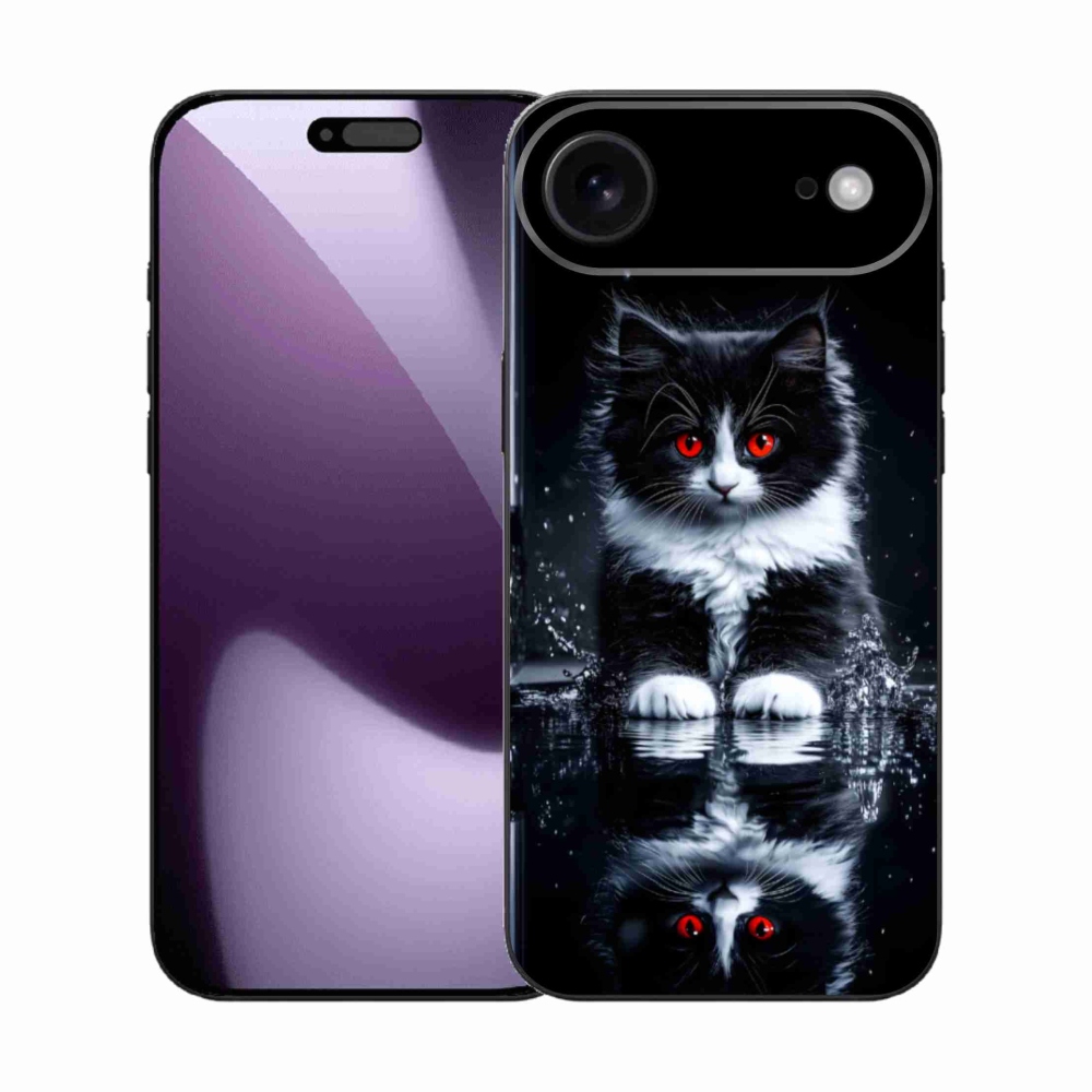 Gélový kryt mmCase na iPhone 17 Air - čiernobiele mačiatko