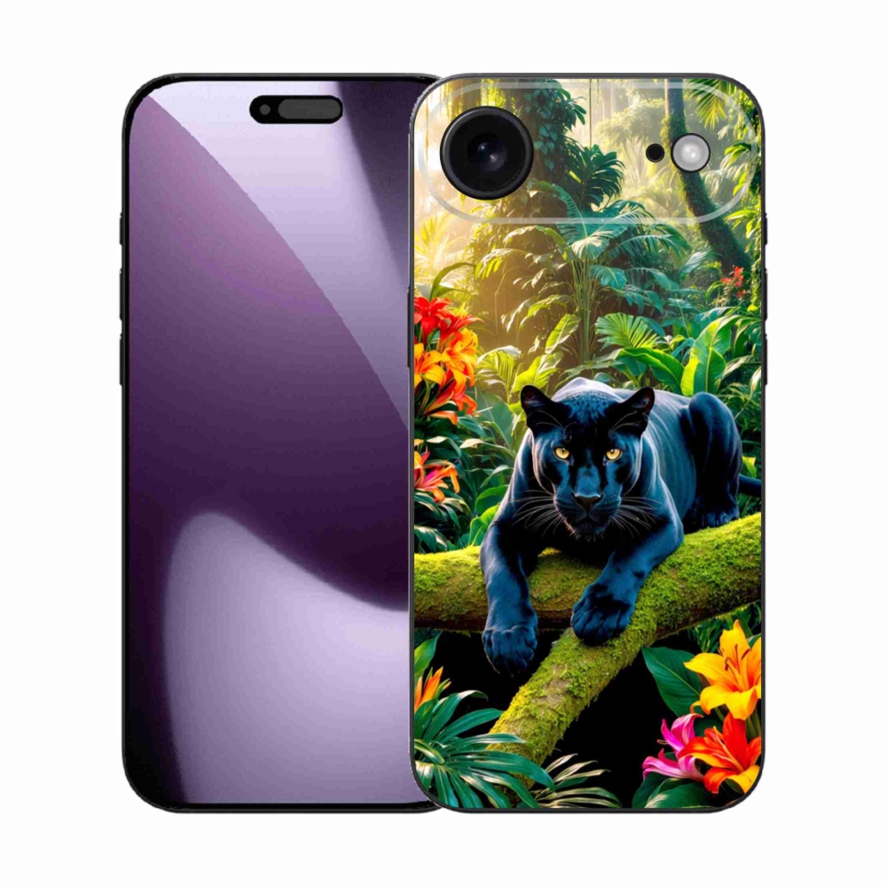 Gélový kryt mmCase na iPhone 17 Air - čierny panter v džungli