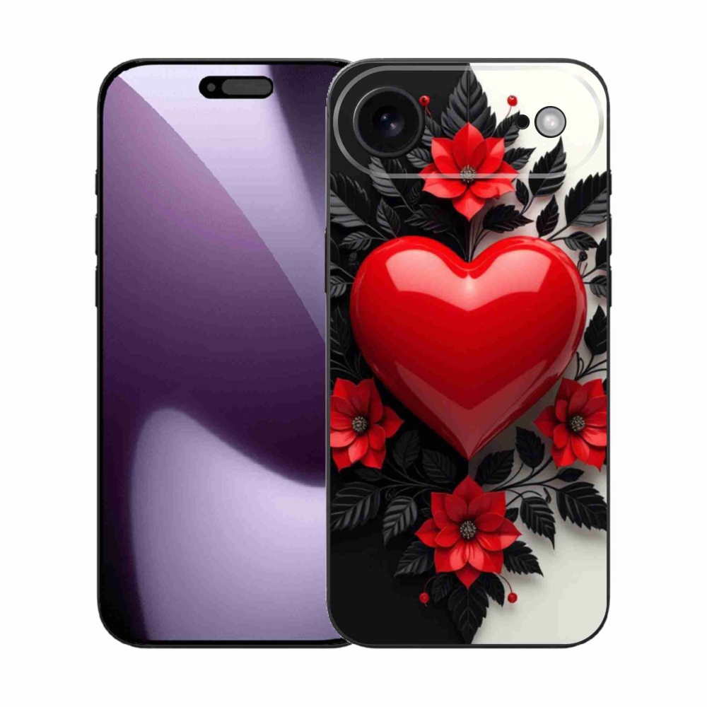 Gélový kryt mmCase na iPhone 17 Air - červené srdce
