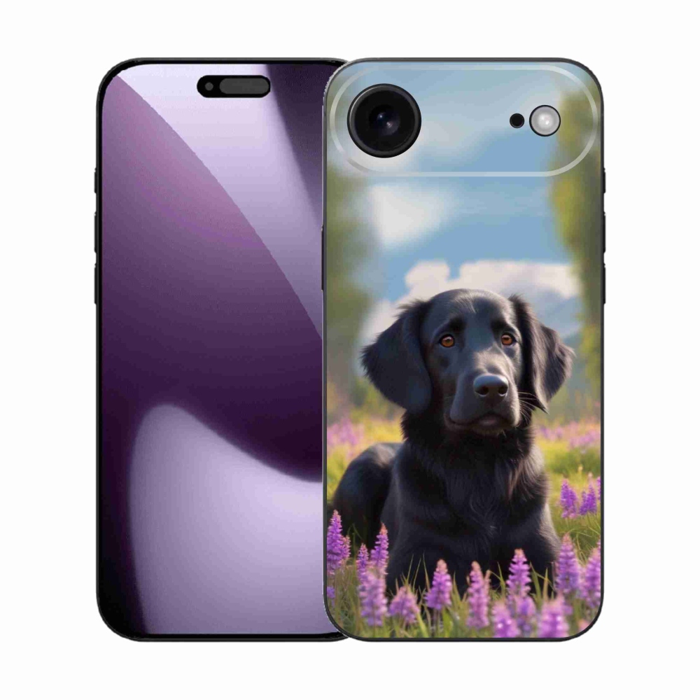 Gélový kryt mmCase na iPhone 17 Air - elegantný čierny retriever