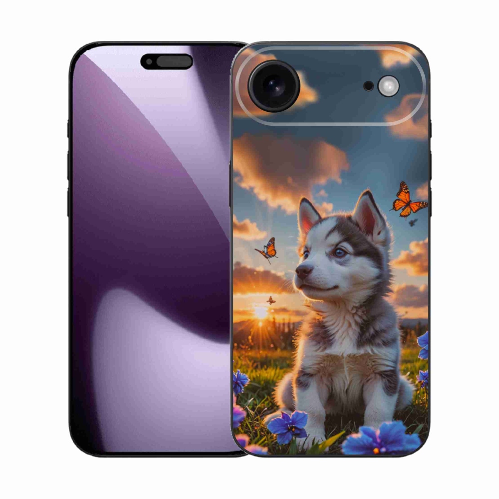 Gélový kryt mmCase na iPhone 17 Air - husky pri západe slnka