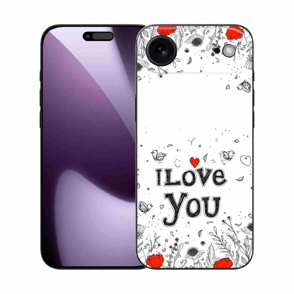 Gélový kryt mmCase na iPhone 17 Air - I love you biele pozadie