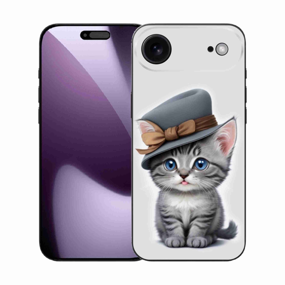 Gélový kryt mmCase na iPhone 17 Air - mačiatko s klobúkom