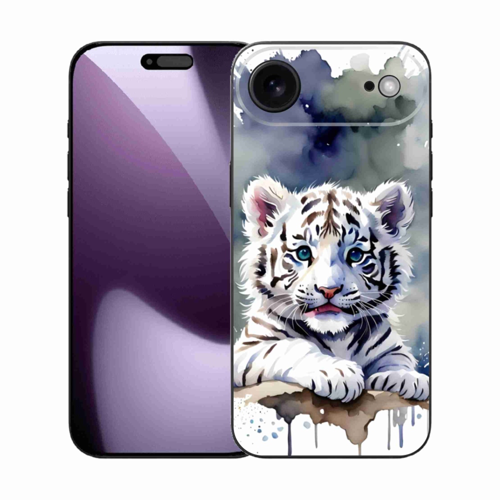 Gélový kryt mmCase na iPhone 17 Air - mláďa bieleho tigra