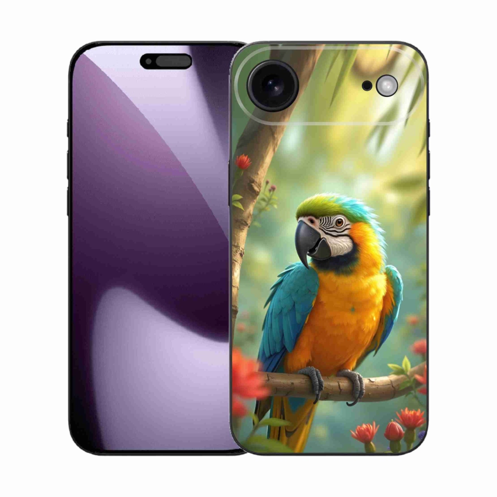 Gélový kryt mmCase na iPhone 17 Air - papagáj ara modrožltá