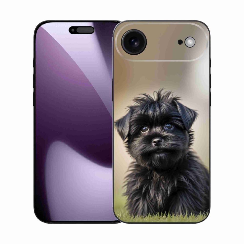 Gélový kryt mmCase na iPhone 17 Air - roztomilý čierny psík