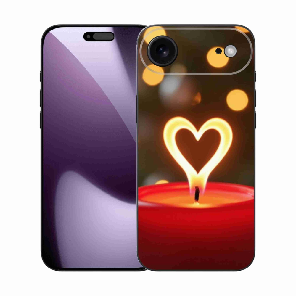 Gélový kryt mmCase na iPhone 17 Air - srdce z plameňa