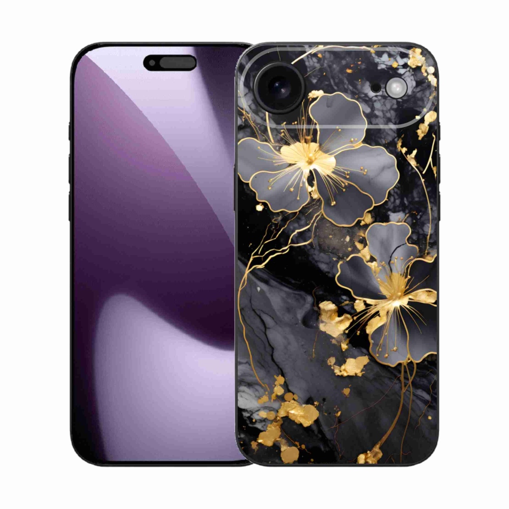 Gélový kryt mmCase na iPhone 17 Air - zlaté kvety