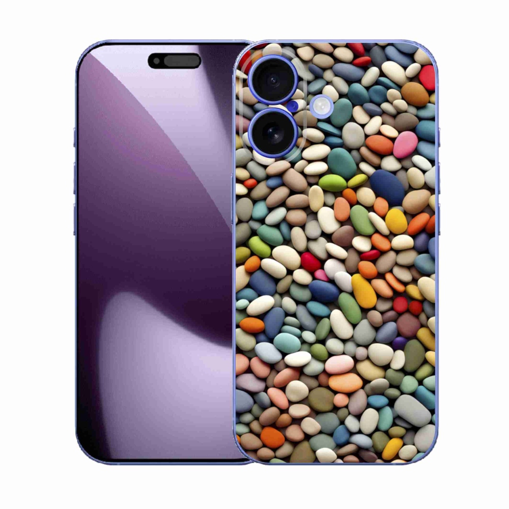 Gélový kryt mmCase na iPhone 17 - farebné kamienky 2