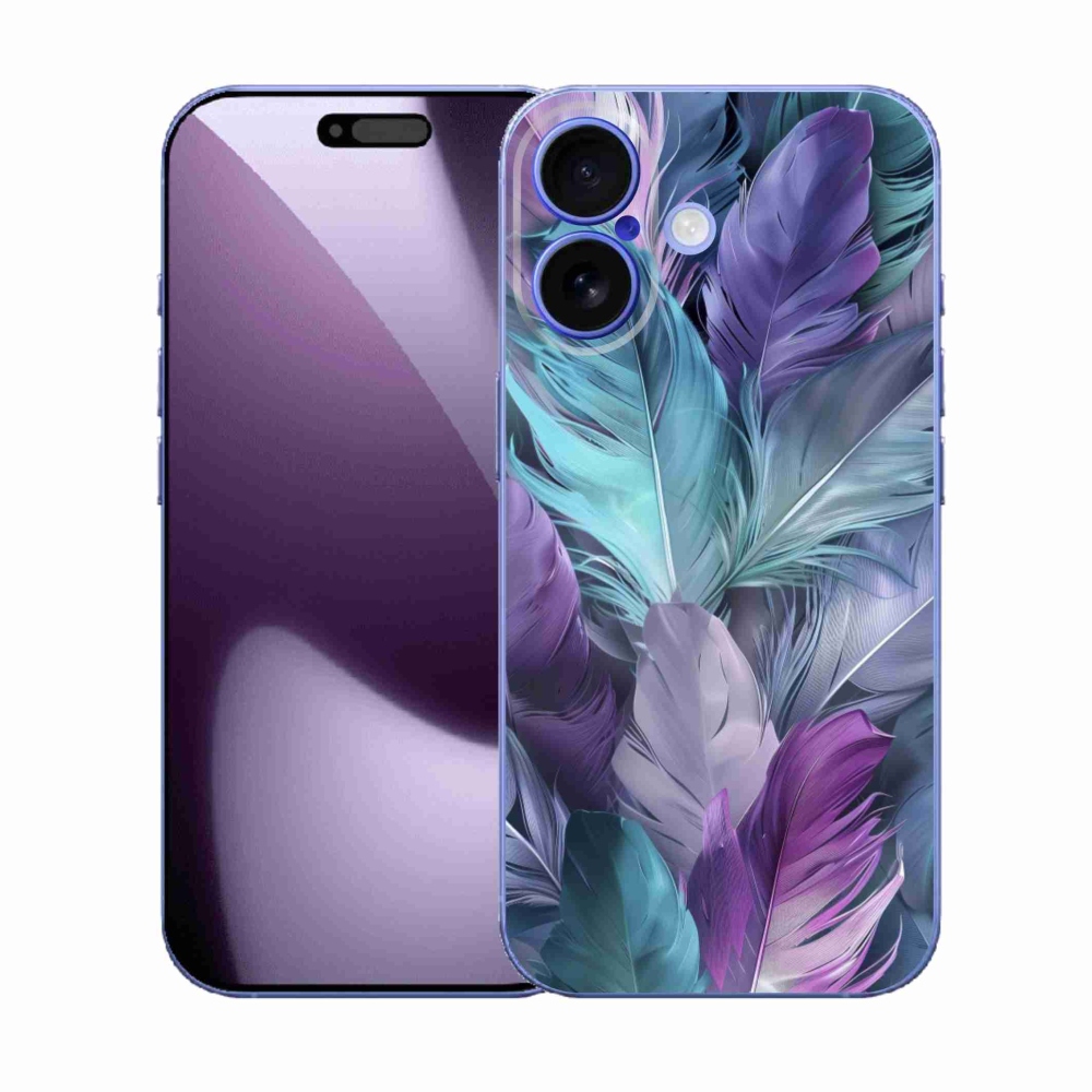 Gélový kryt mmCase na iPhone 17 - farebné perie 2