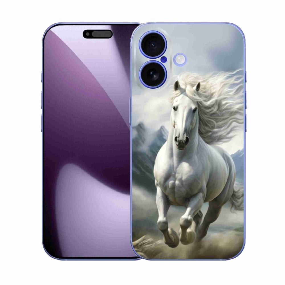 Gélový kryt mmCase na iPhone 17 - bežiaci biely kôň 3