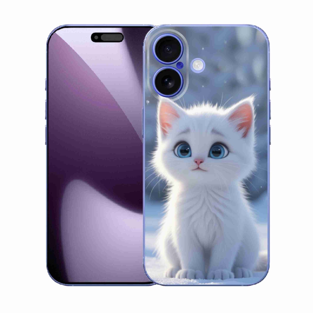 Gélový kryt mmCase na iPhone 17 - biele mačiatko 3