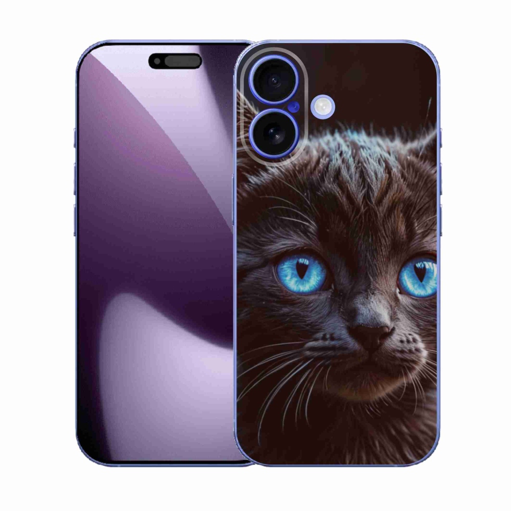 Gélový kryt mmCase na iPhone 17 - čierne mačiatko 2