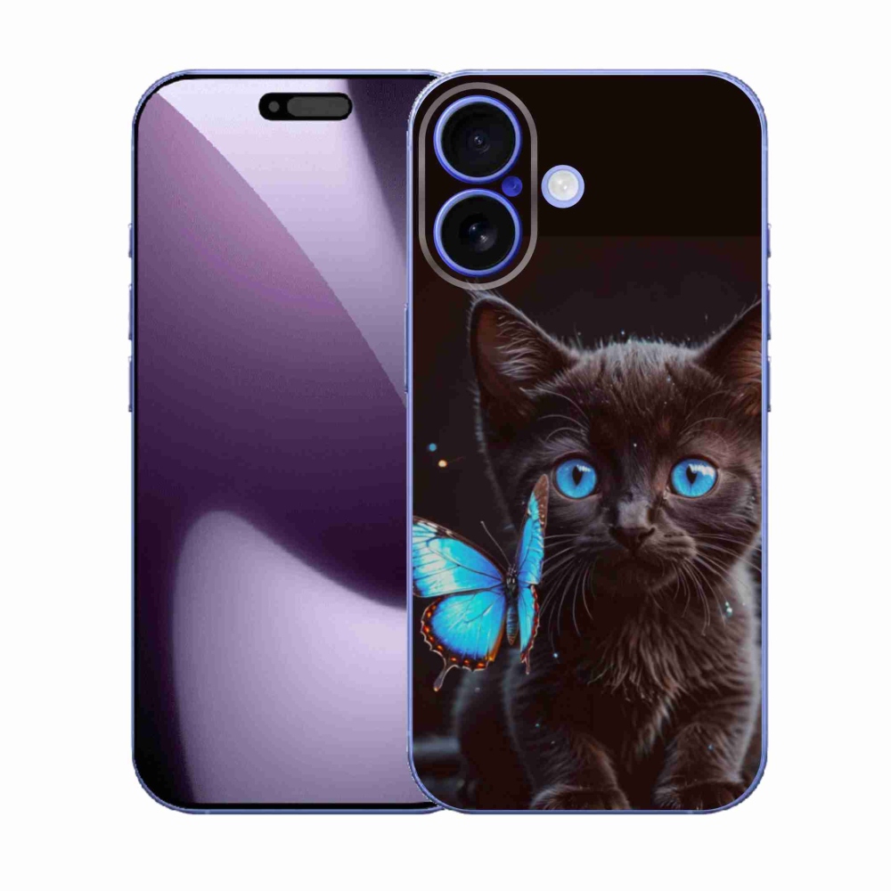 Gélový kryt mmCase na iPhone 17 - čierne mačiatko 3