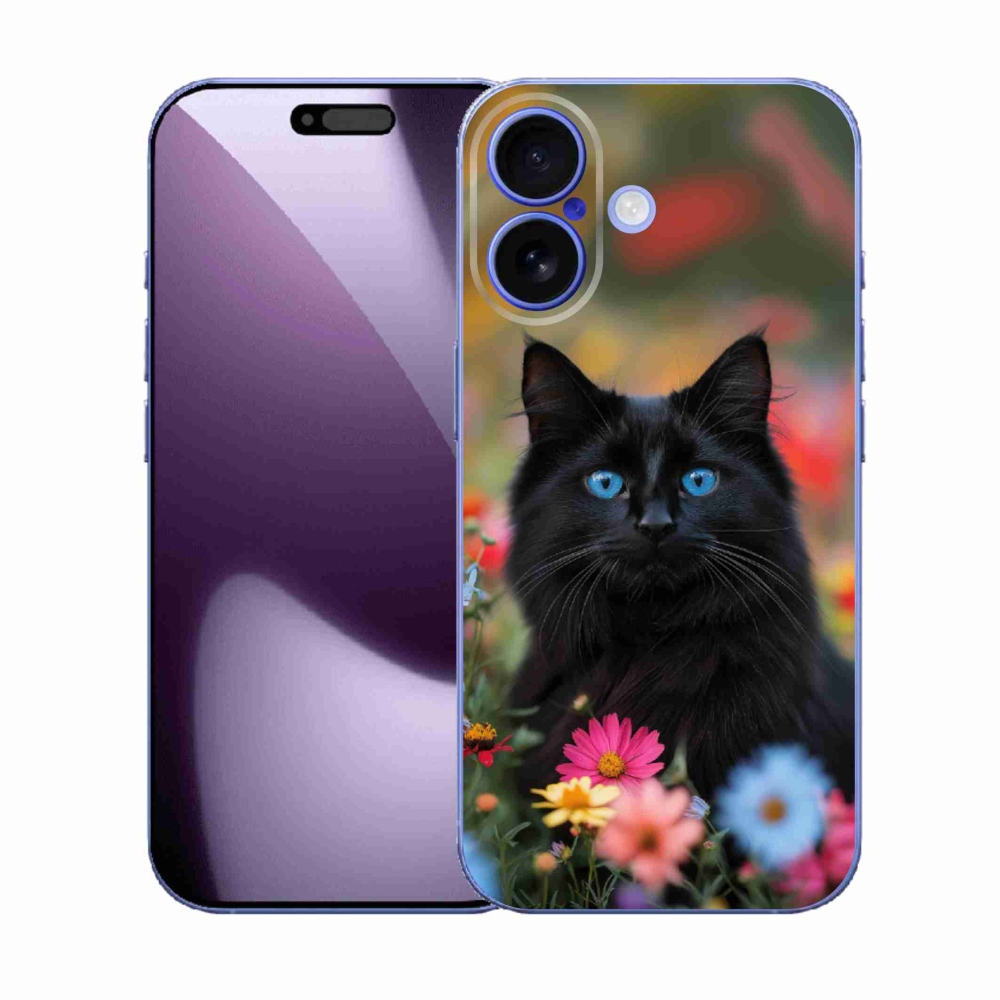 Gélový kryt mmCase na iPhone 17 - čierne mačiatko 4
