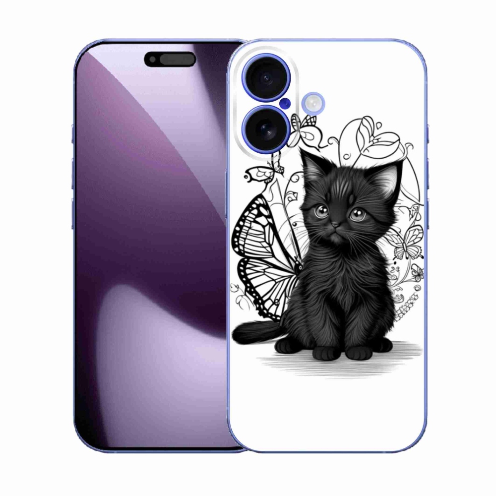 Gélový kryt mmCase na iPhone 17 - čierne mačiatko