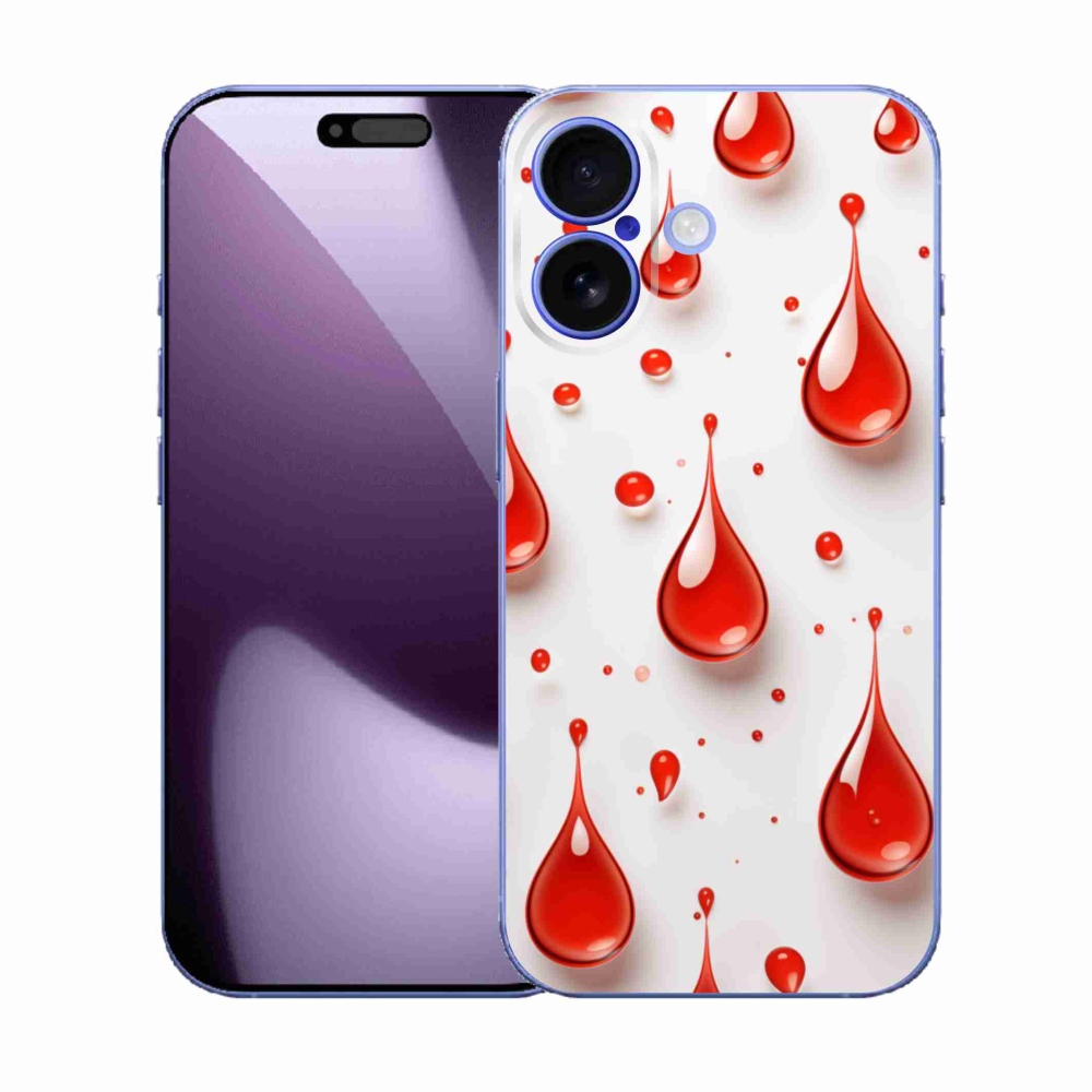 Gélový kryt mmCase na iPhone 17 - červené kvapky