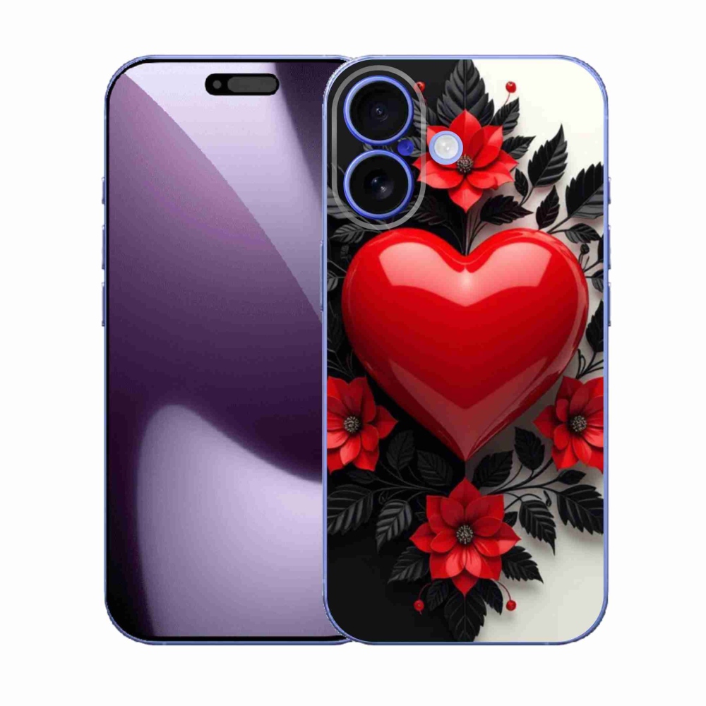 Gélový kryt mmCase na iPhone 17 - červené srdce