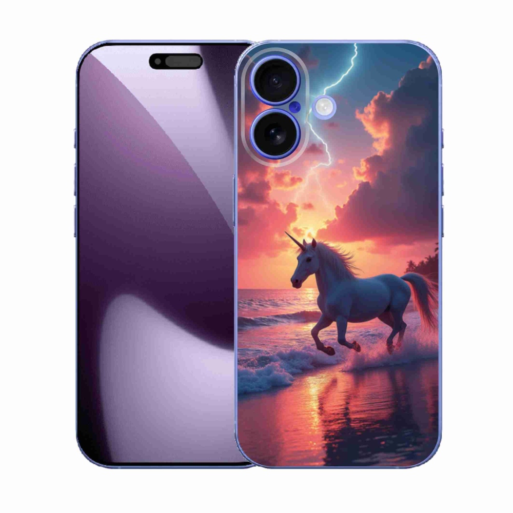 Gélový kryt mmCase na iPhone 17 - jednorožec na pláži