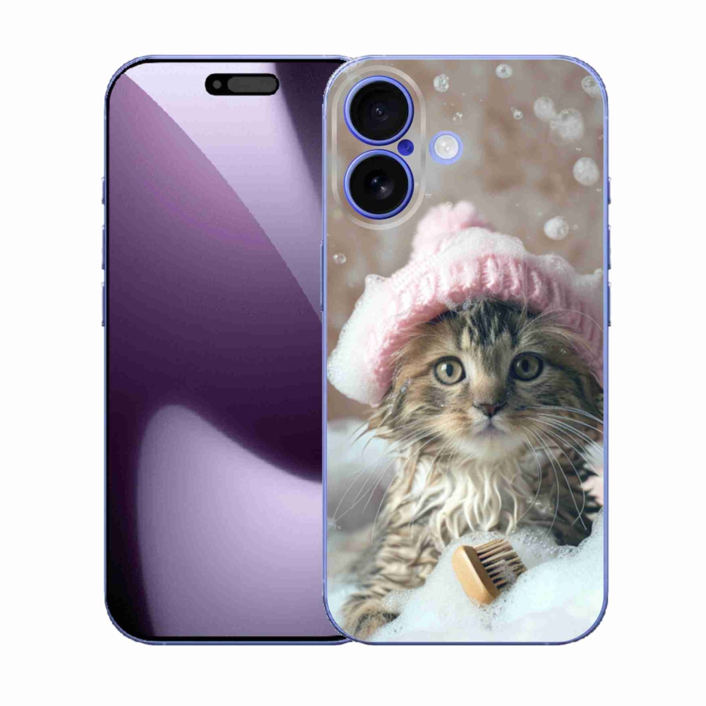 Gélový kryt mmCase na iPhone 17 - mačiatko a kúpeľ