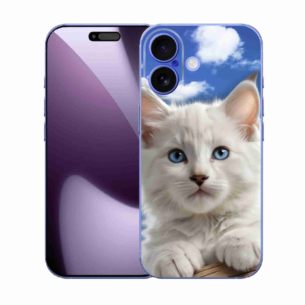 Gélový kryt mmCase na iPhone 17 - mačiatko a oblaky