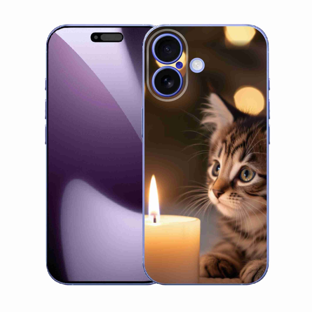 Gélový kryt mmCase na iPhone 17 - mačiatko a sviečka