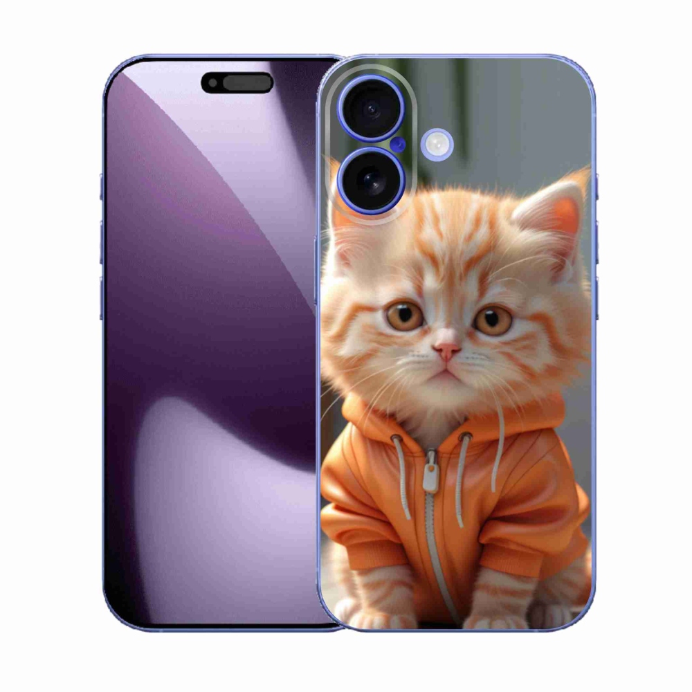 Gélový kryt mmCase na iPhone 17 - mačiatko v mikine