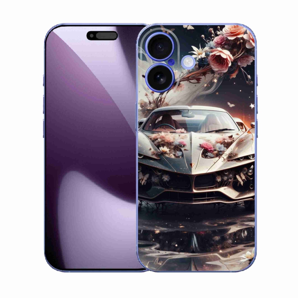 Gélový kryt mmCase na iPhone 17 - kvetinové športové vozidlo