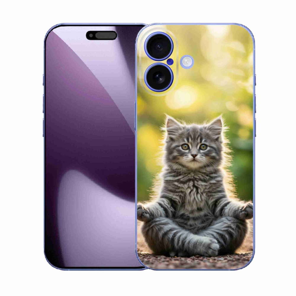 Gélový kryt mmCase na iPhone 17 - meditujúce mačiatko