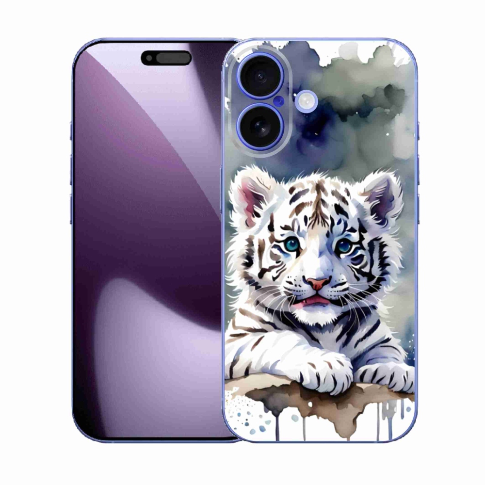 Gélový kryt mmCase na iPhone 17 - mláďa bieleho tigra