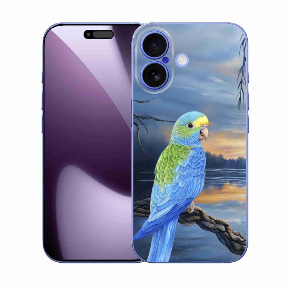Gélový kryt mmCase na iPhone 17 - modrý papagáj