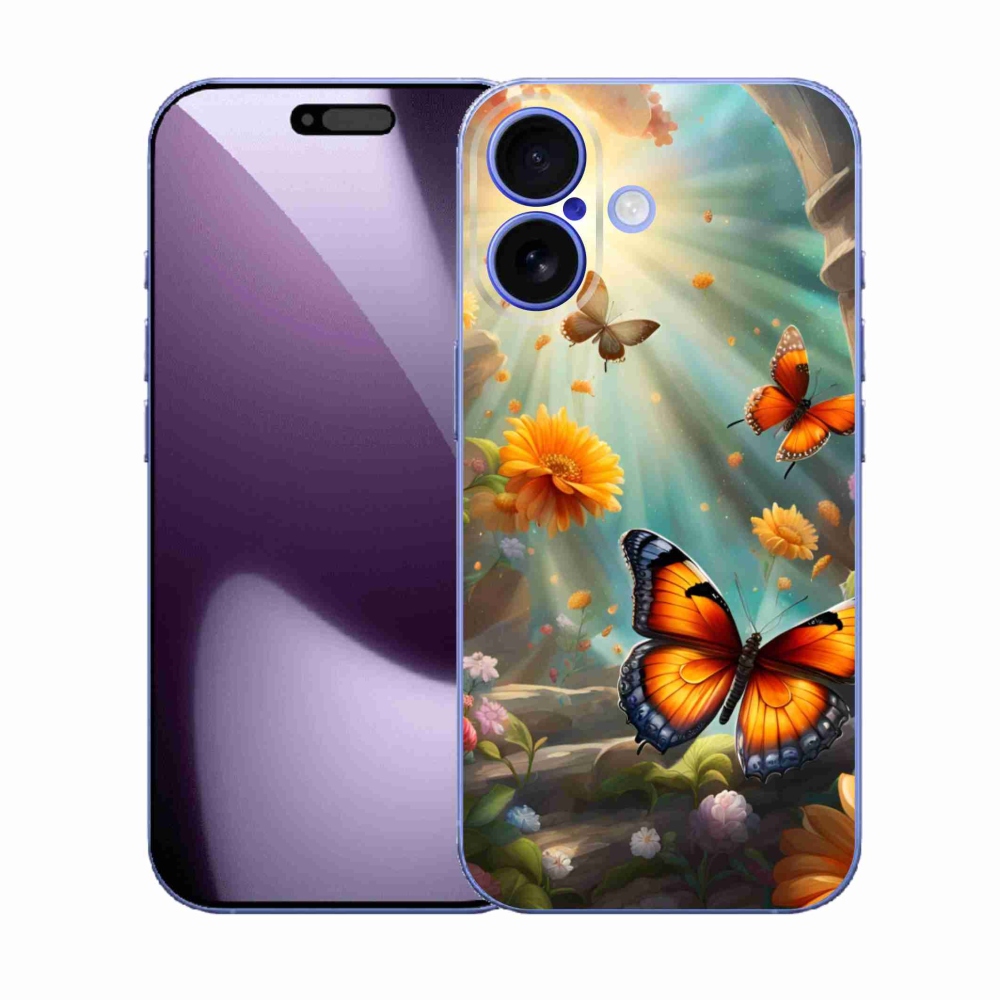 Gélový kryt mmCase na iPhone 17 - motýlia záhrada 2