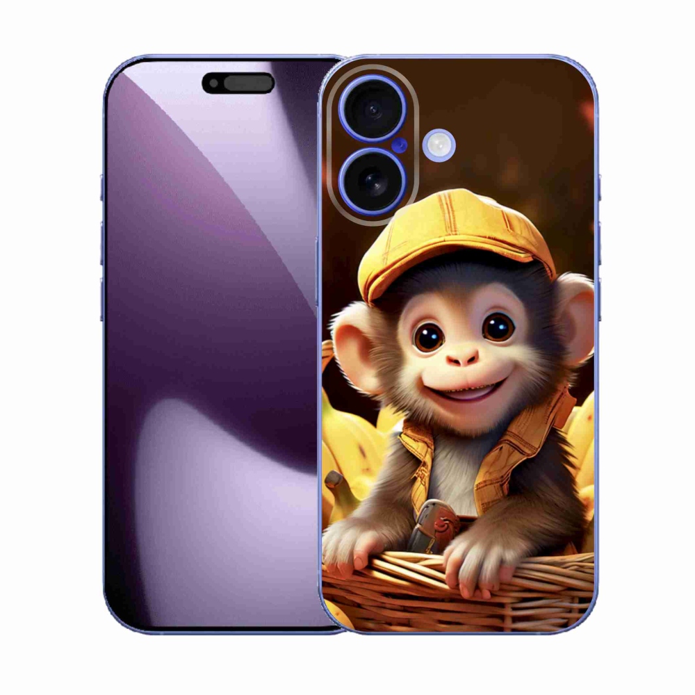 Gélový kryt mmCase na iPhone 17 - opice v košíku
