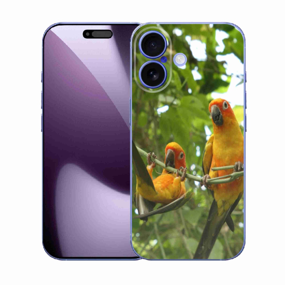 Gélový kryt mmCase na iPhone 17 - papagáje aratingy
