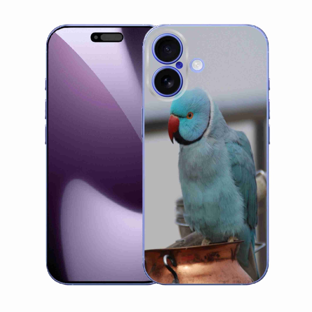 Gélový kryt mmCase na iPhone 17 - papagáj alexander modrý