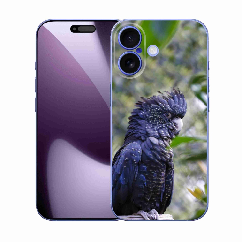 Gélový kryt mmCase na iPhone 17 - papagáj kakadu čierny