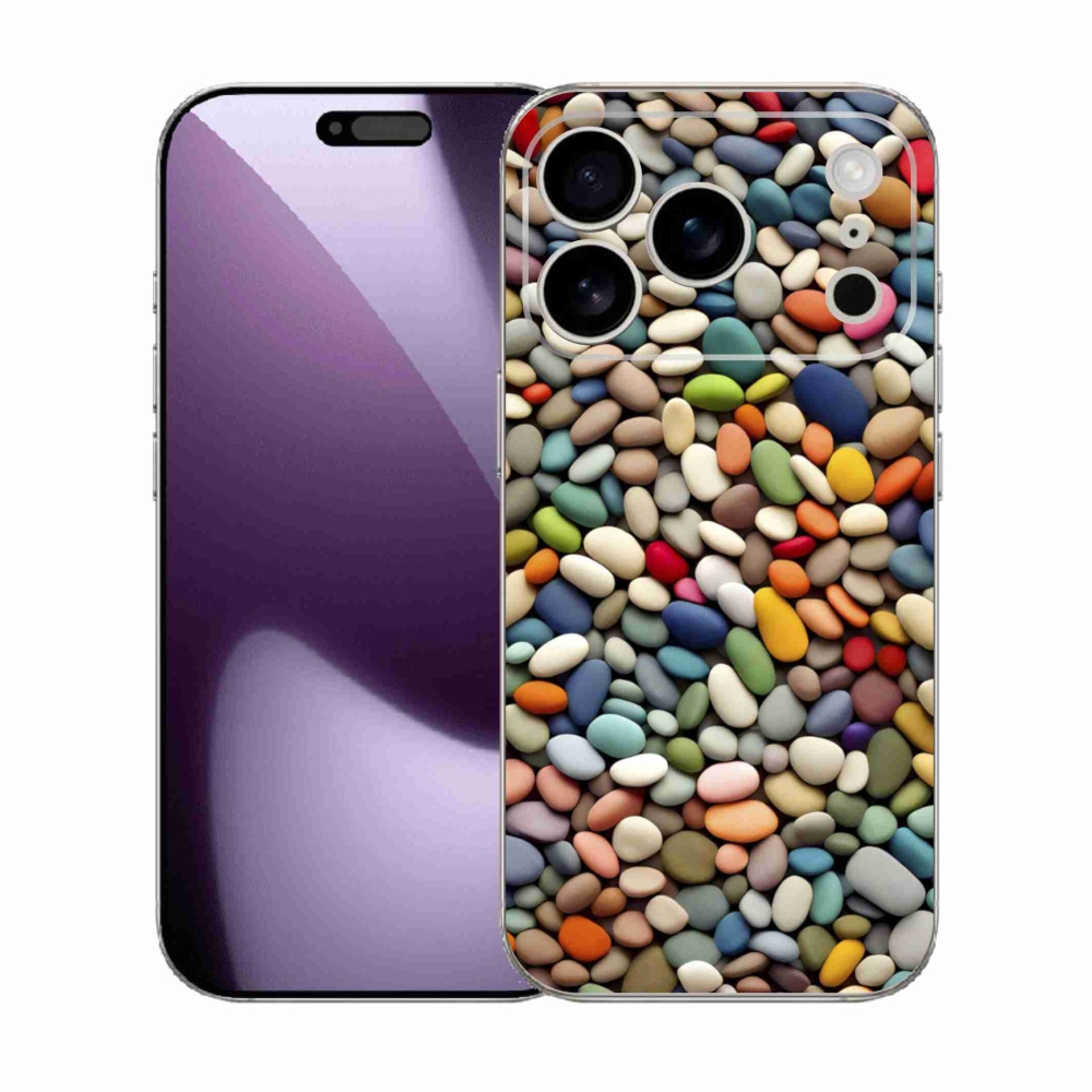 Gélový kryt mmCase na iPhone 17 Pro - farebné kamienky 2