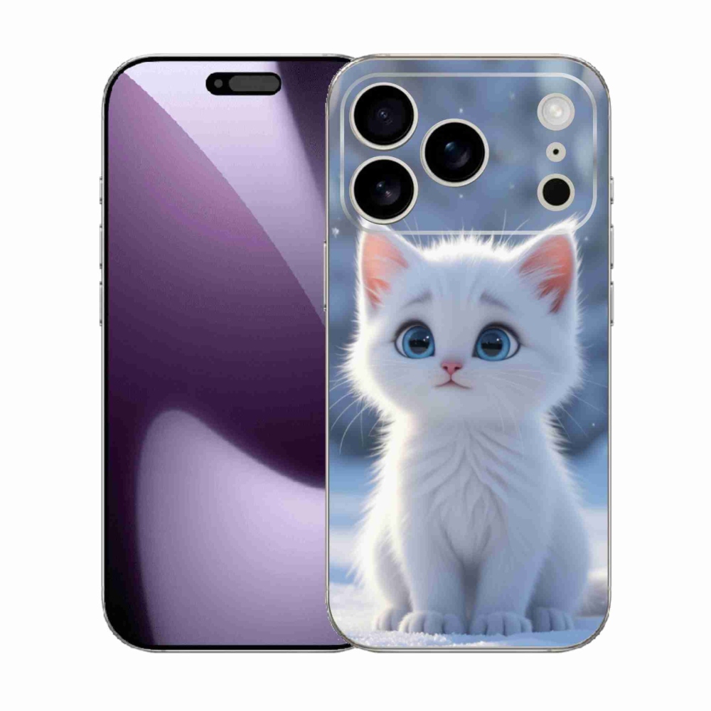 Gélový kryt mmCase na iPhone 17 Pro - biele mačiatko 3