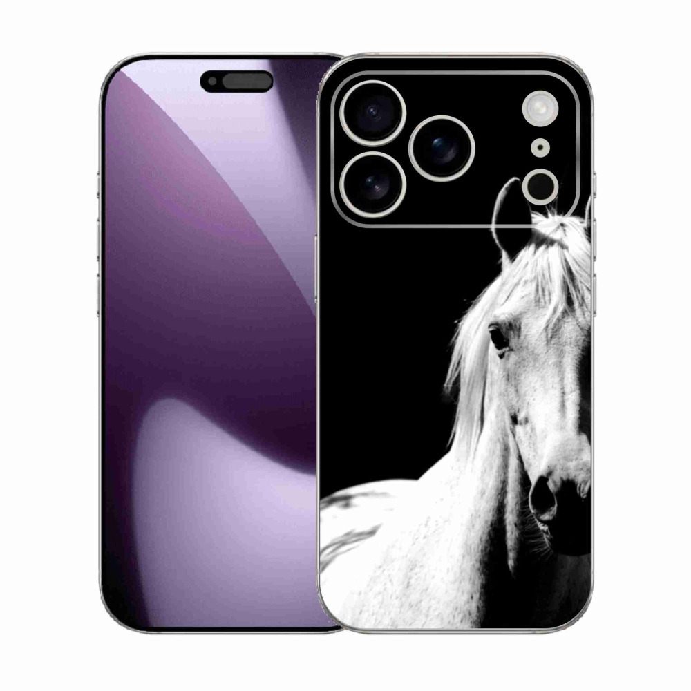Gélový kryt mmCase na iPhone 17 Pro - biely kôň 5
