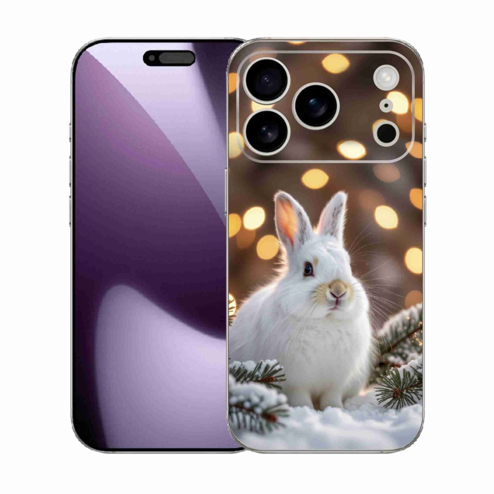 Gélový kryt mmCase na iPhone 17 Pro - biely zajac