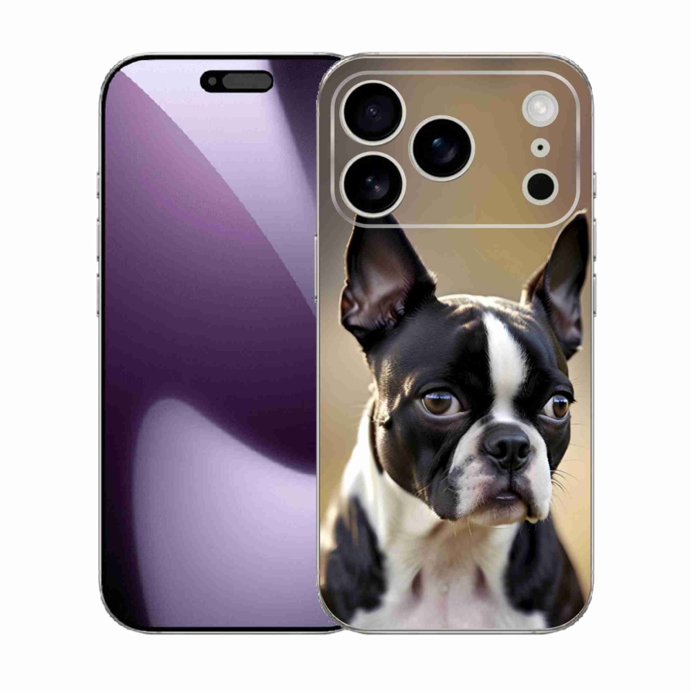 Gélový kryt mmCase na iPhone 17 Pro - bostonský teriér