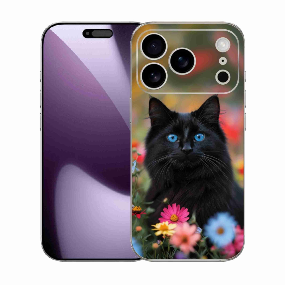 Gélový kryt mmCase na iPhone 17 Pro - čierne mačiatko 4