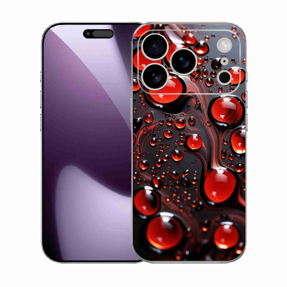 Gélový kryt mmCase na iPhone 17 Pro - červené kvapky 2
