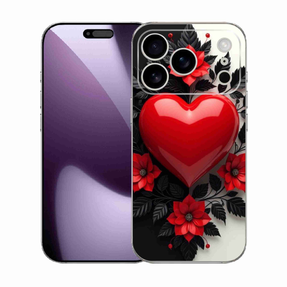 Gélový kryt mmCase na iPhone 17 Pro - červené srdce