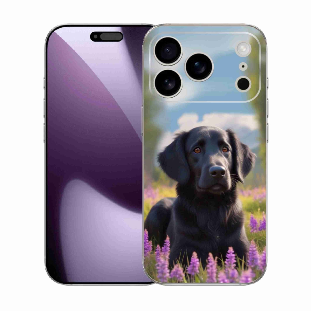 Gélový kryt mmCase na iPhone 17 Pro - elegantný čierny retriever
