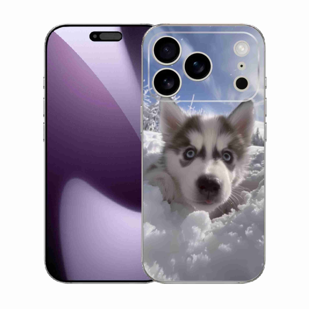 Gélový kryt mmCase na iPhone 17 Pro - husky v snehu