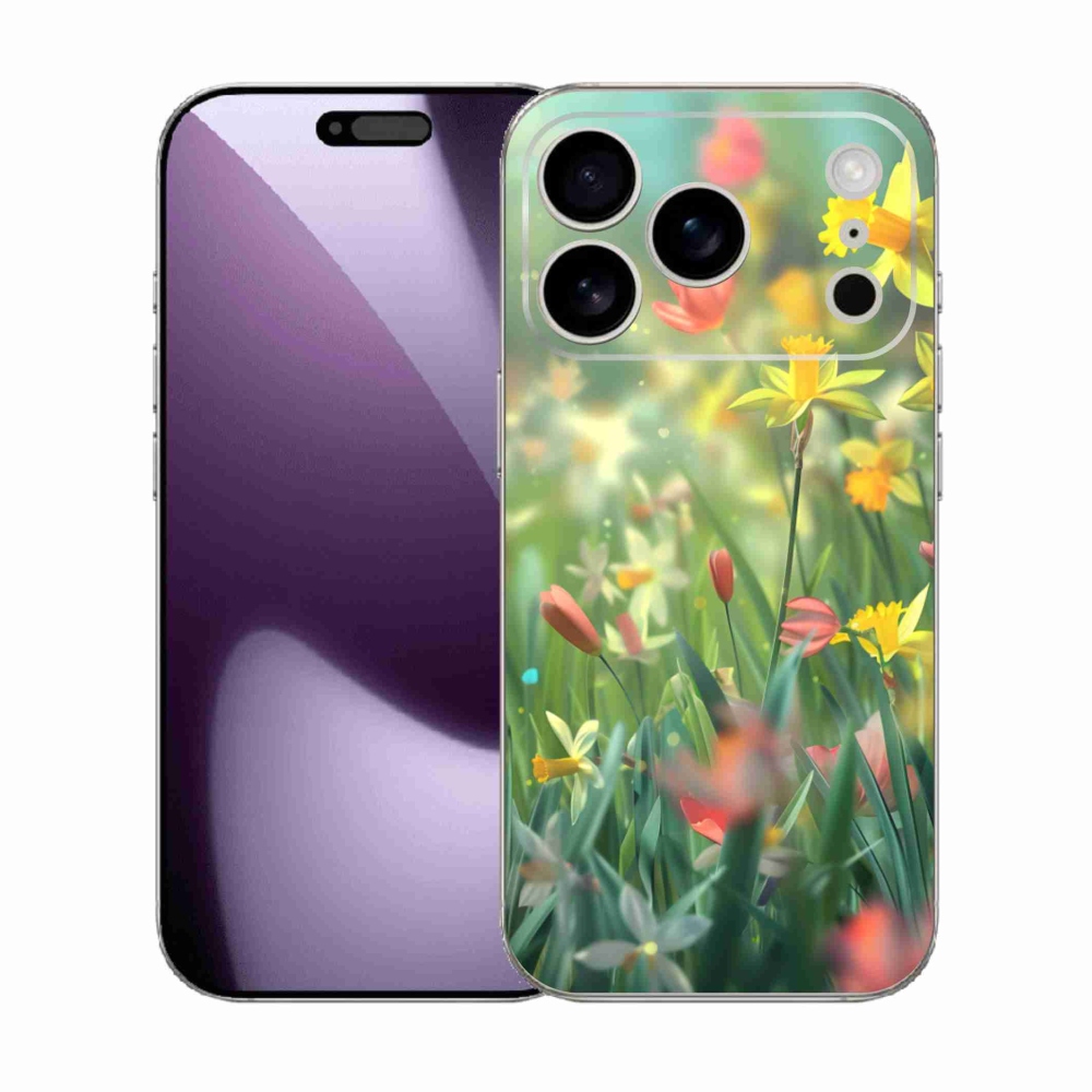 Gélový kryt mmCase na iPhone 17 Pro - jarné kvety